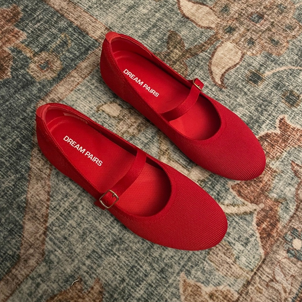 Sold - Red mary jane flats